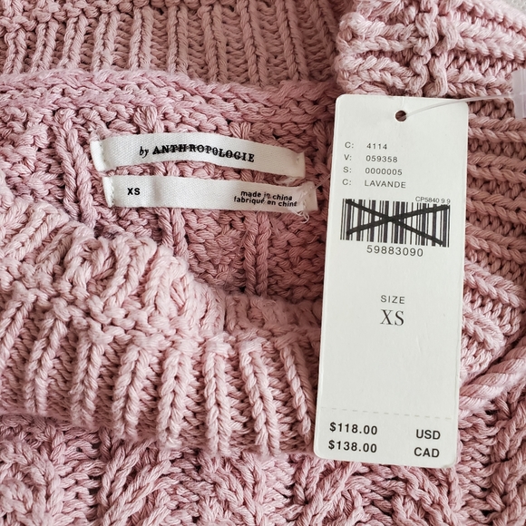 NWT Anthropologie Marci Dip-Dyed Fisherman Cable Knit Grandmacore Sweater XS - Picture 8 of 12